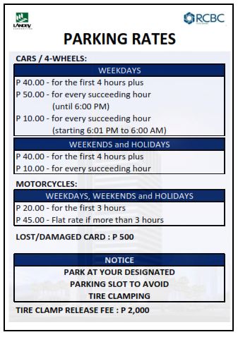 RSBCC Parking Rates